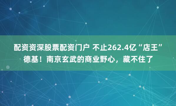 配资资深股票配资门户 不止262.4亿“店王”德基！南京玄武的商业野心，藏不住了
